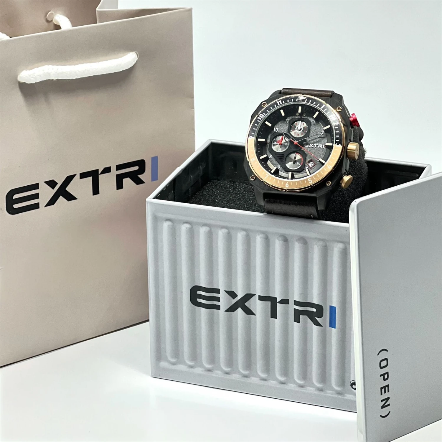 Extri Leather Watch X6073 | Alghaith Luxury Gifts Store