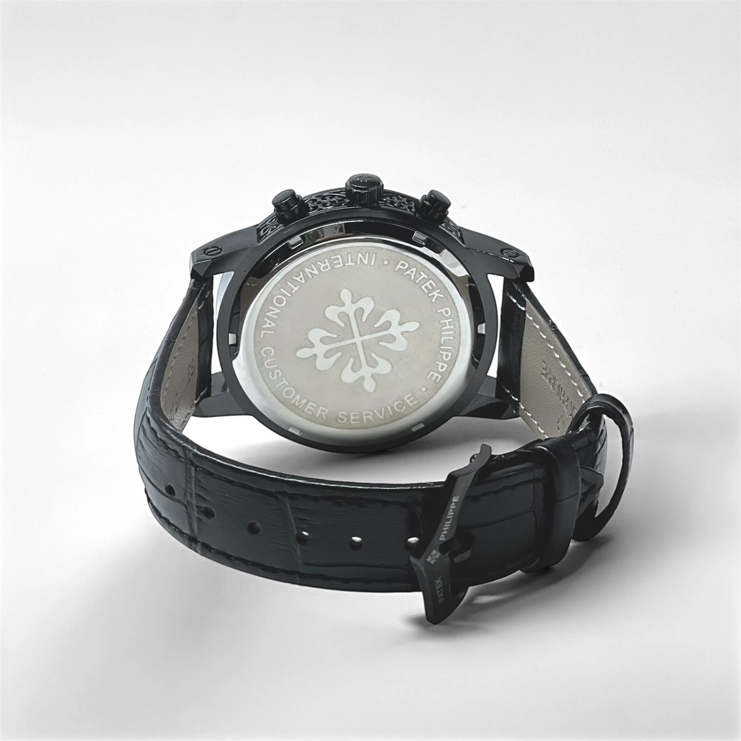 Patek Philippe Roman Black Leather Watch