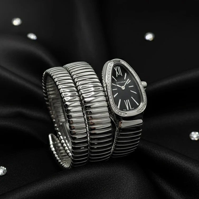 Bvlgari Spiral Silver Watch 