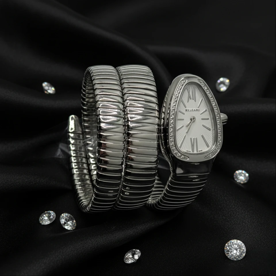 Bvlgari Spiral Silver Watch 