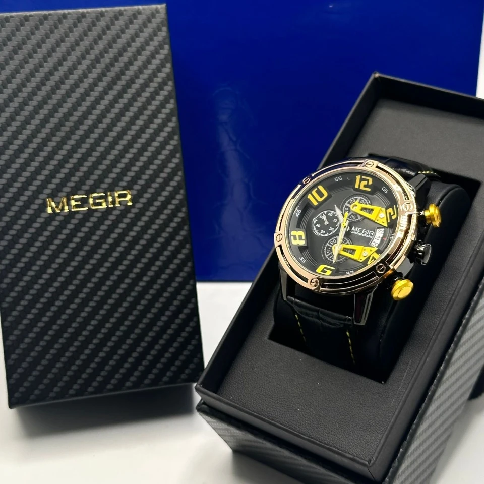 Megir Leather Watch 2078